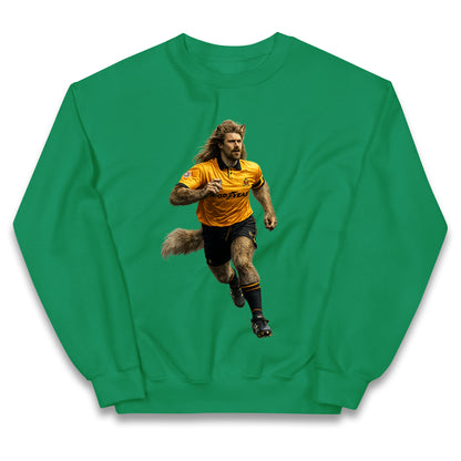 Retro John The Wolf Wolves Football Kids Jumper