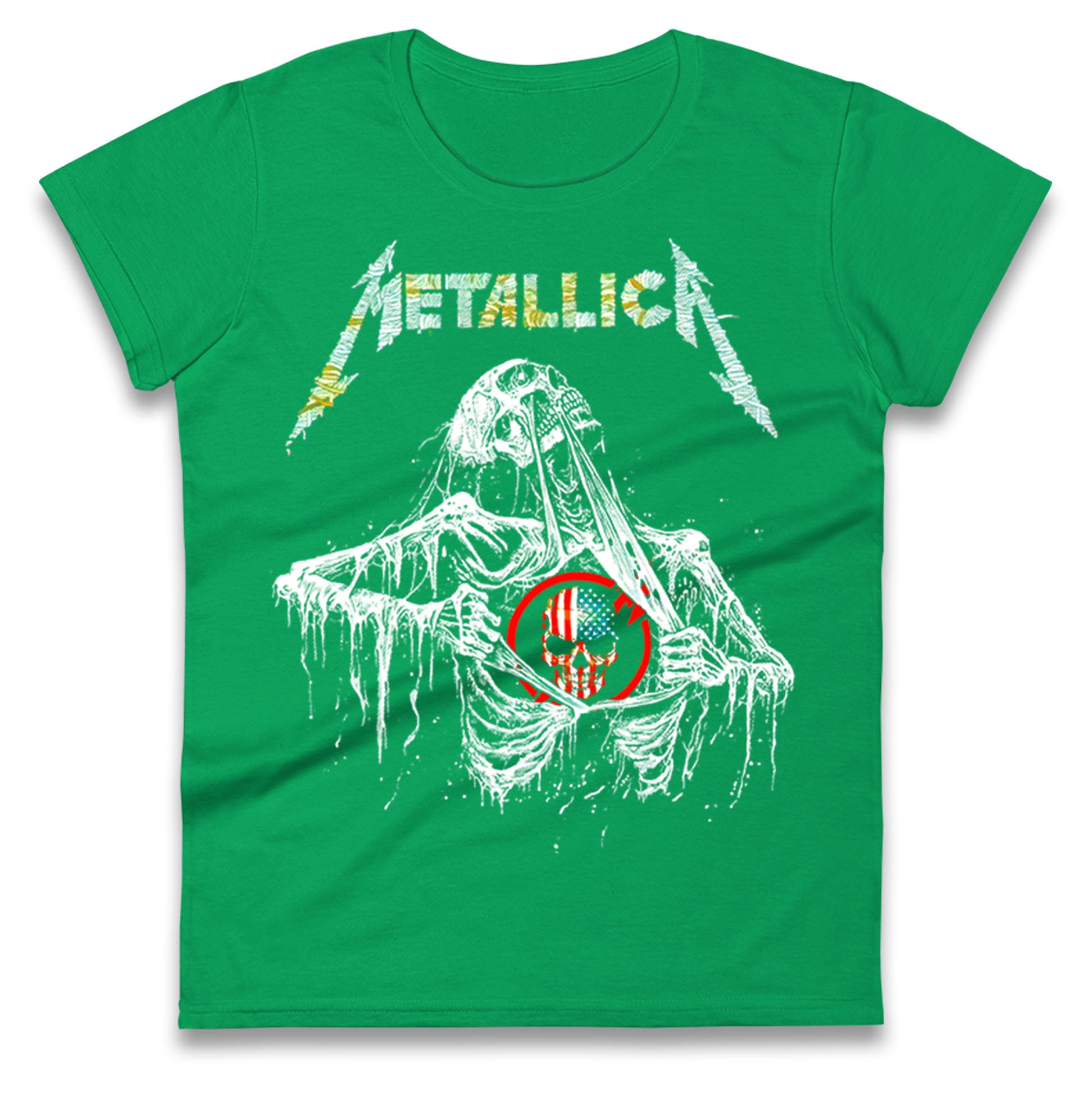 Metallica USA Skull Ladies T Shirt 
