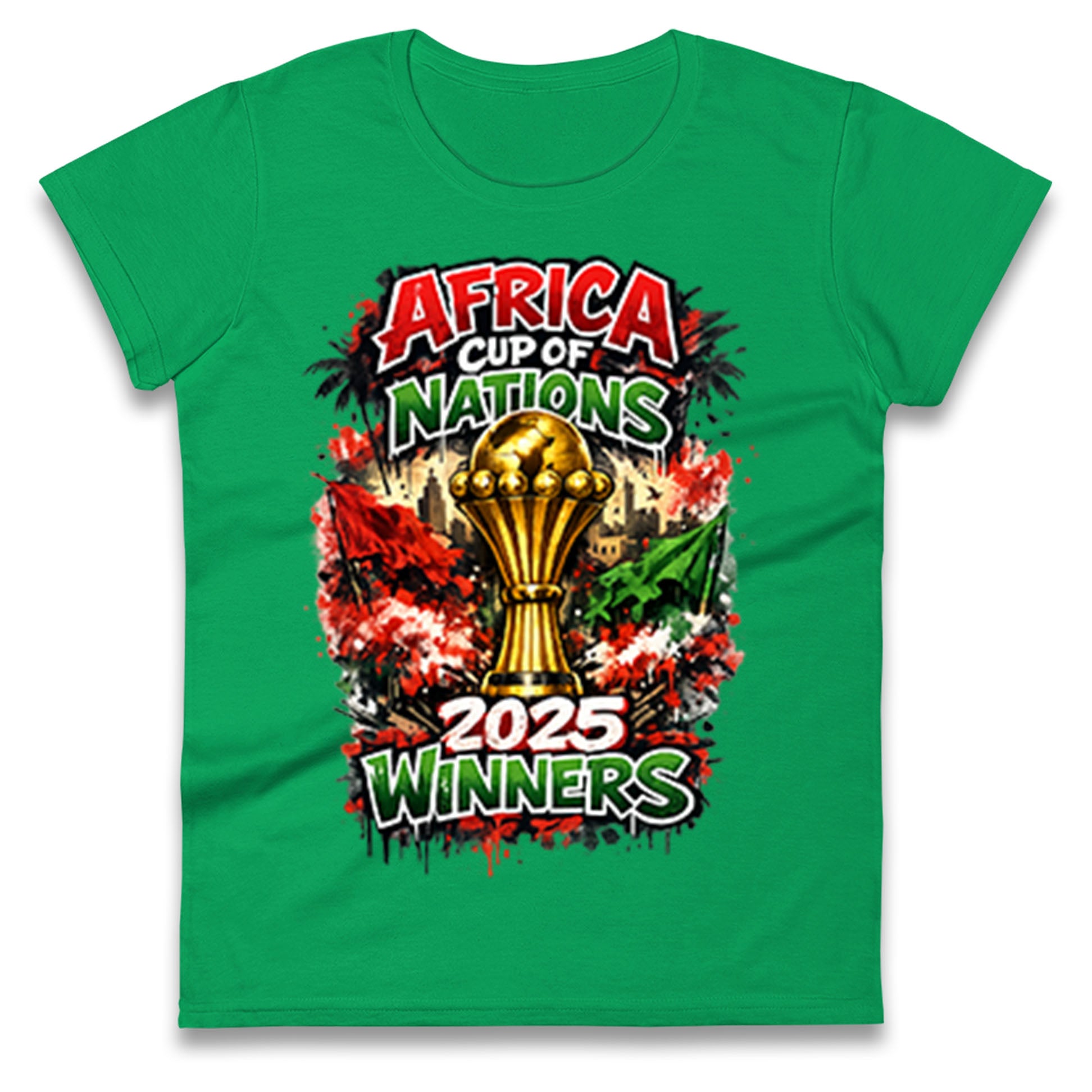 Morocco Africa Cup Of Nations Winners 2025 Ladies T Shirt