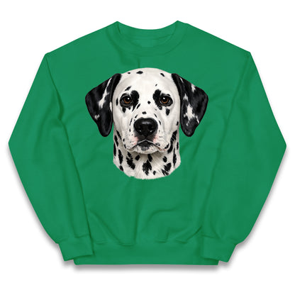 Dalmatian Dog Face Kids Jumper