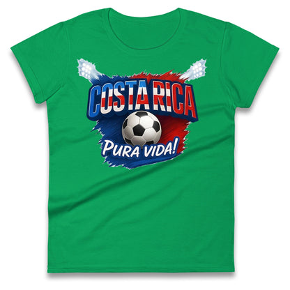 Costa Rica Retro World Cup Ladies T Shirt