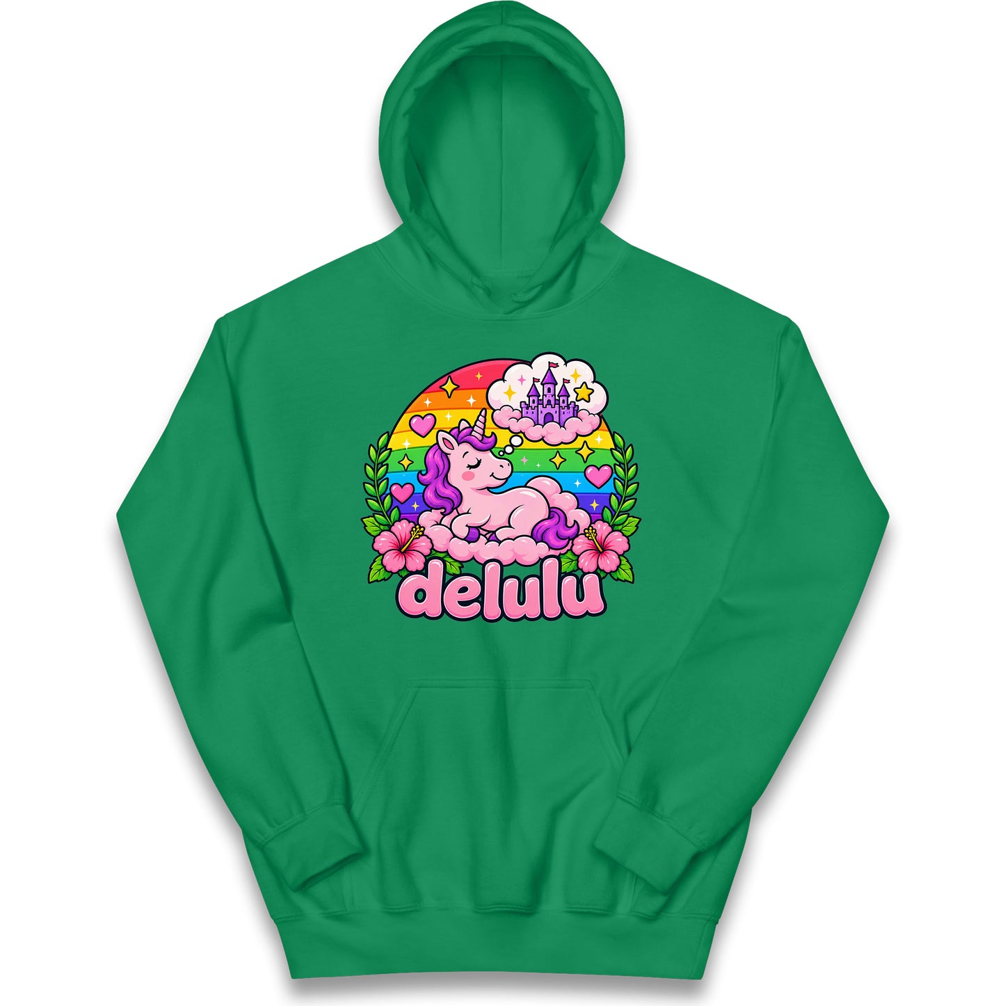 Delulu Unicorn Kids Hoodie