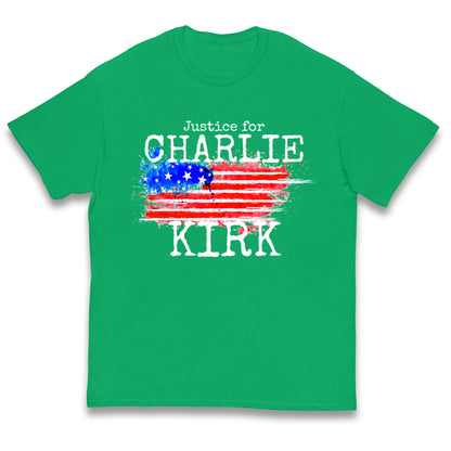 Justice For Charlie Kirk Kids T Shirt