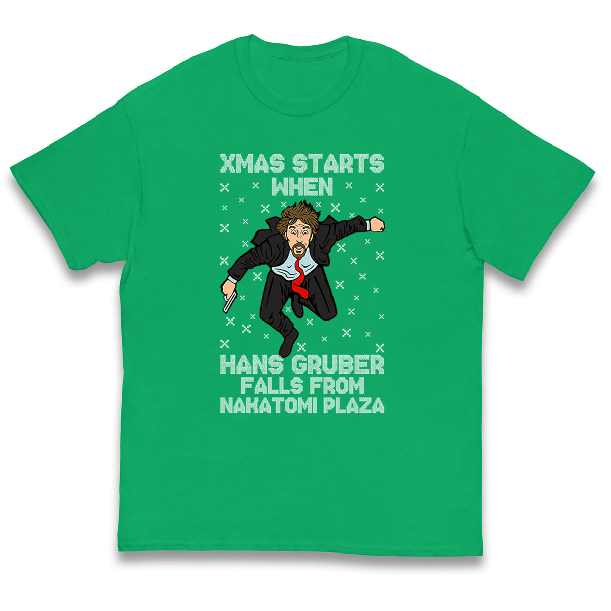 hans gruber falling t shirt
