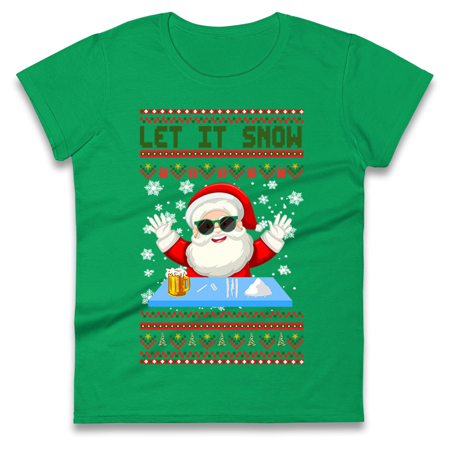 Santa Claus Christmas Ladies T Shirt