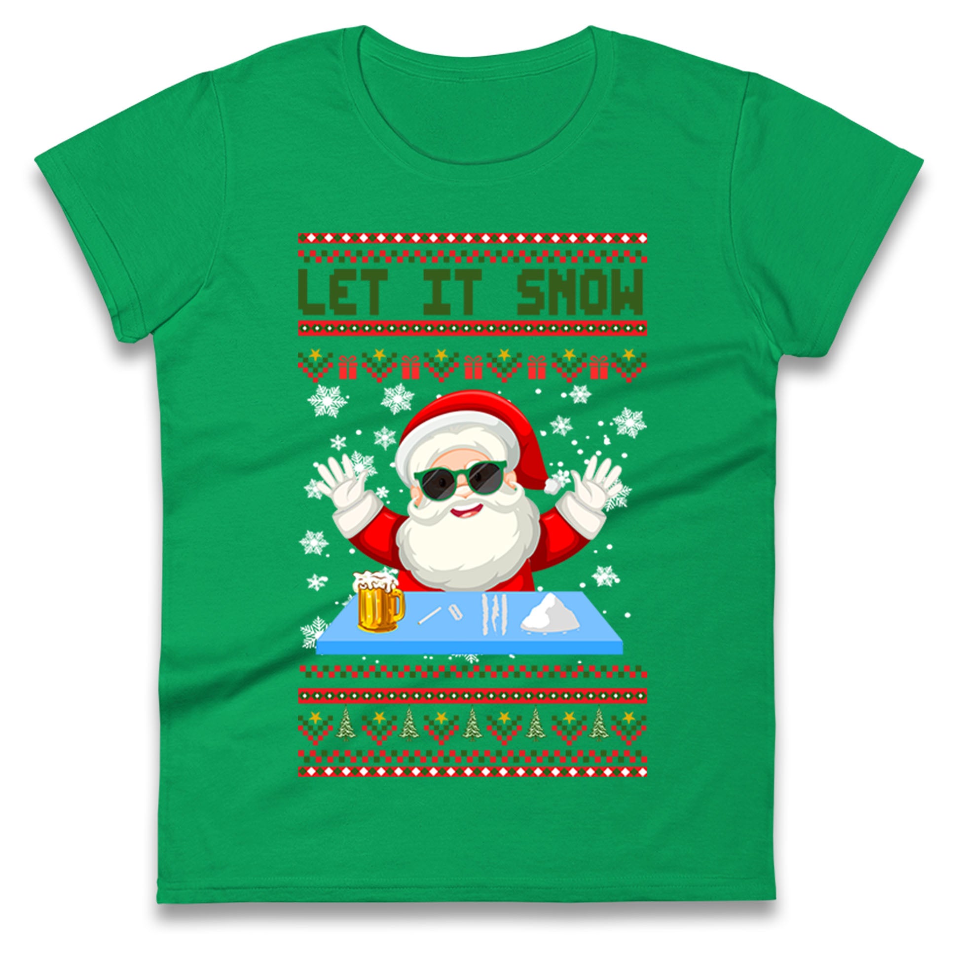 Santa Claus Christmas Ladies T Shirt