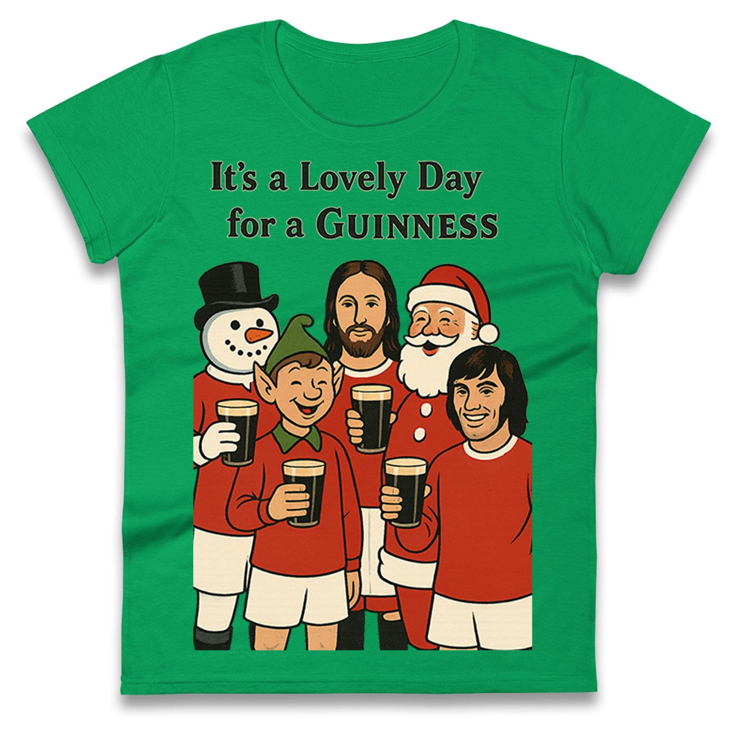 Man United Christmas Ladies T Shirt 