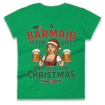 Barmaid Xmas Ladies T Shirt