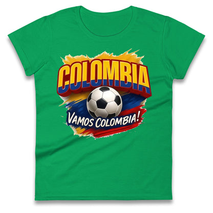 Colombia Retro World Cup Ladies T Shirt