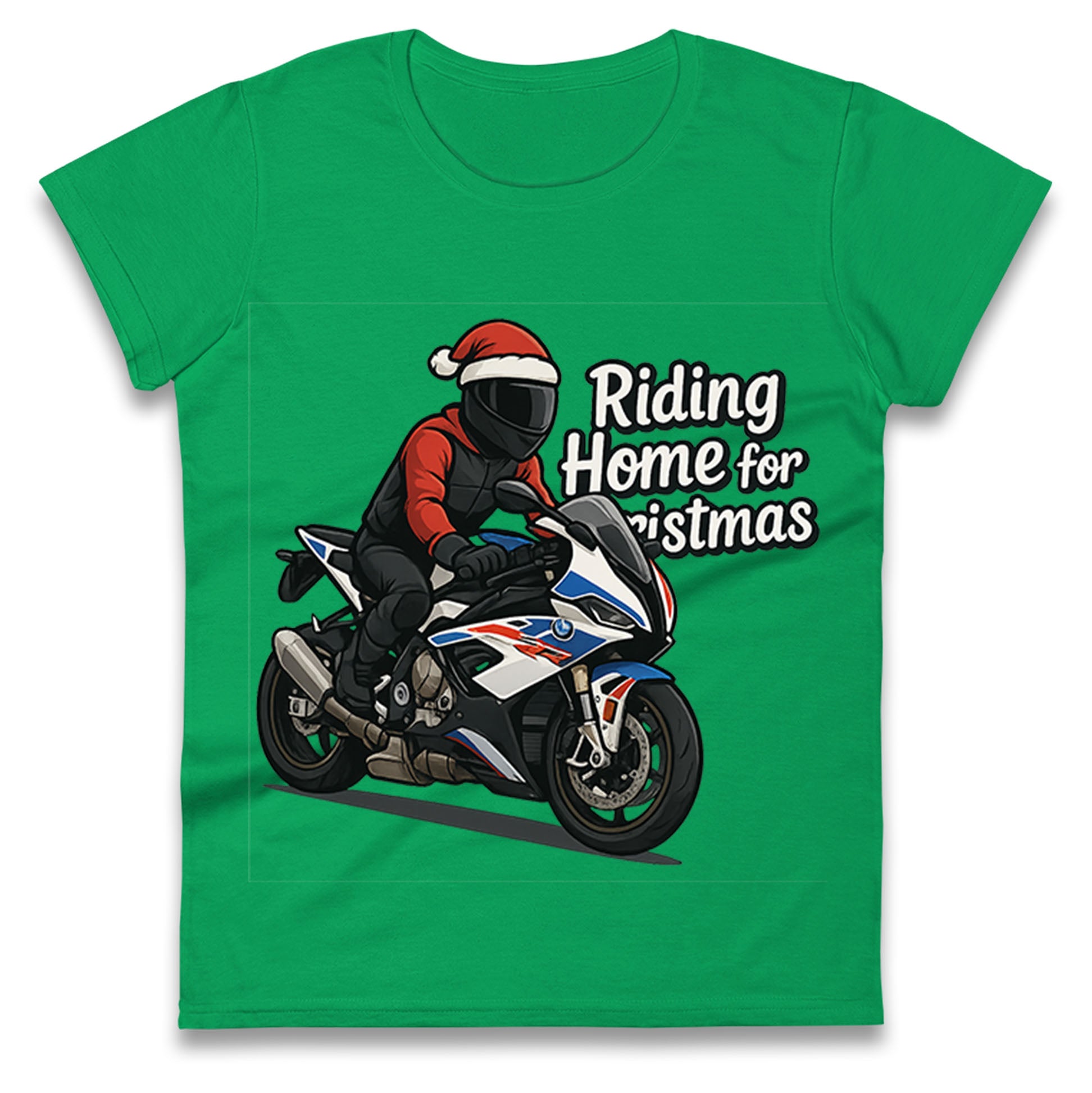 BMW S1000RR Christmas Ladies T Shirt 