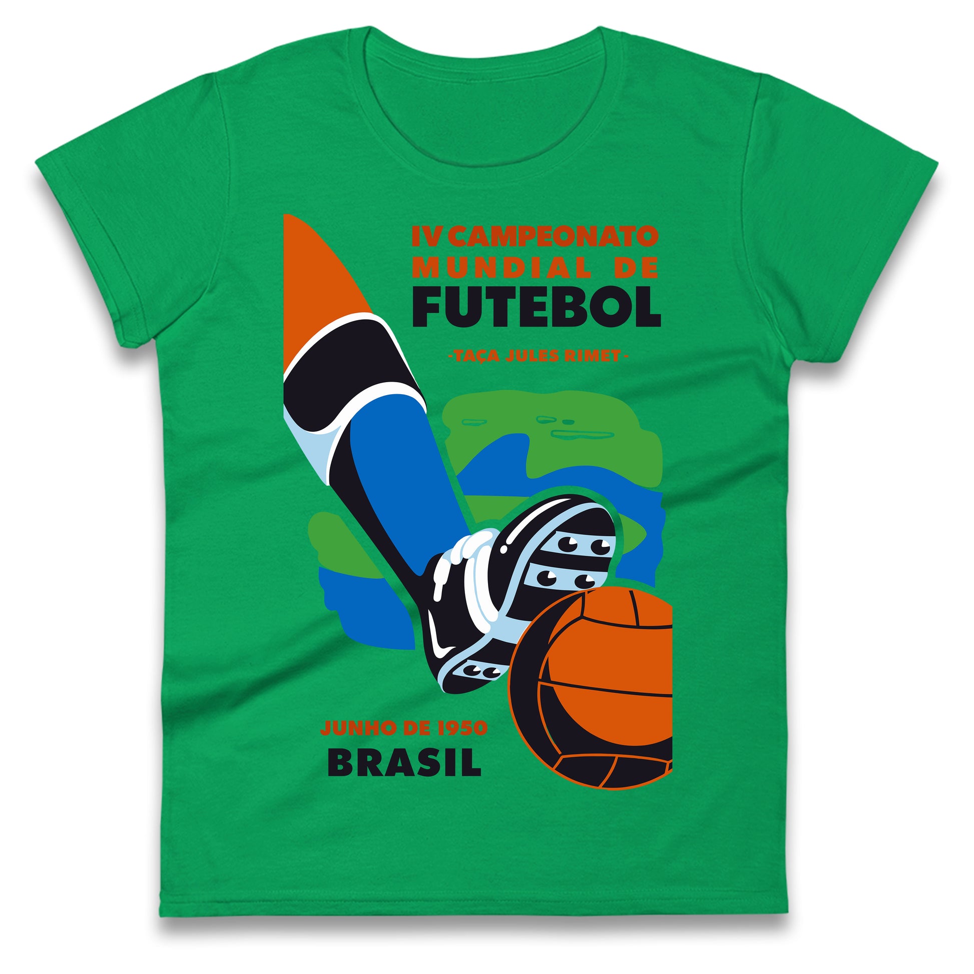 Brasil 1950 Retro World Cup Ladies T Shirt