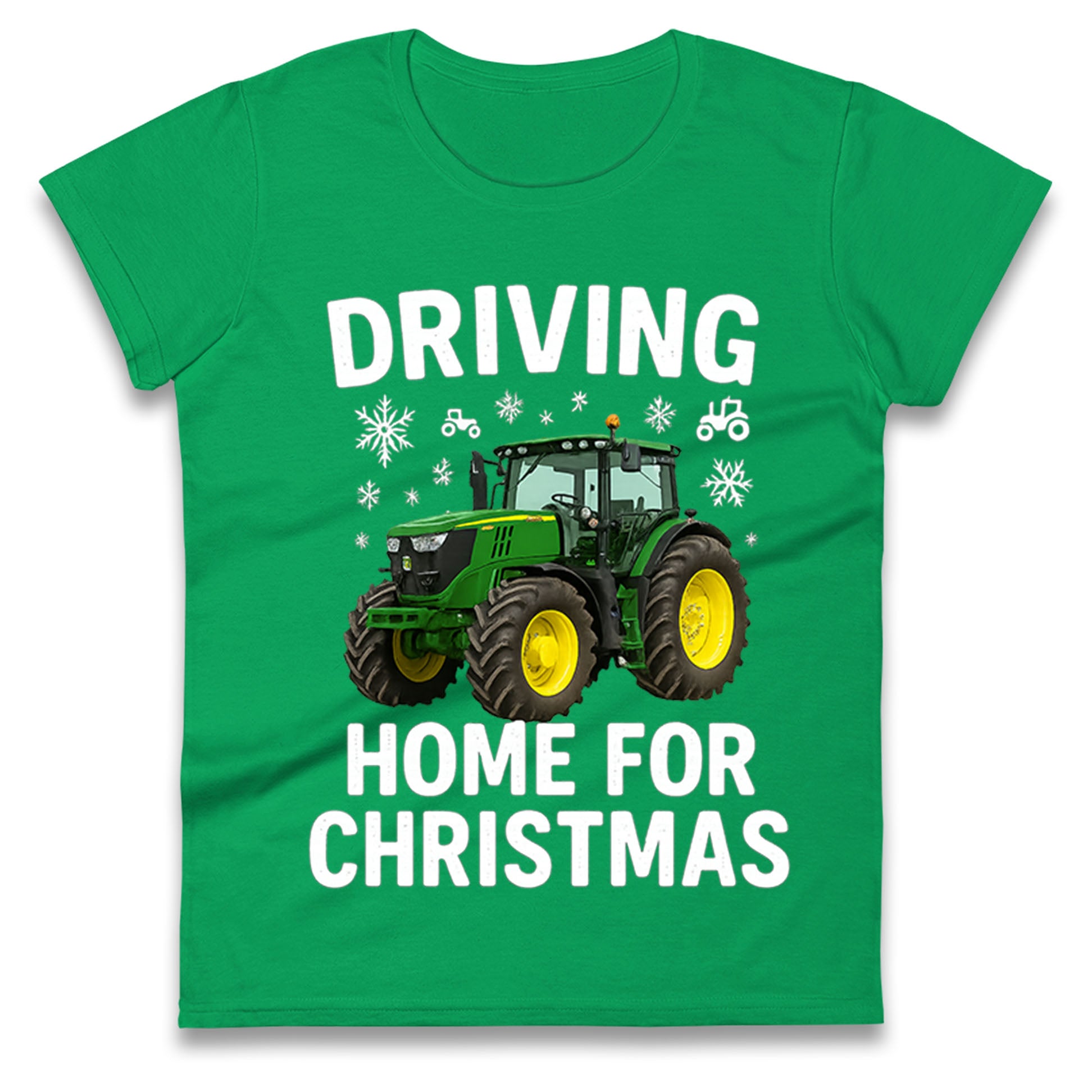 John Deere Tractor Christmas Ladies T Shirt