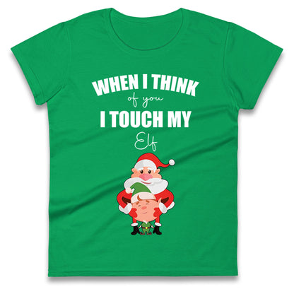 Santa Elf Christmas Ladies T Shirt
