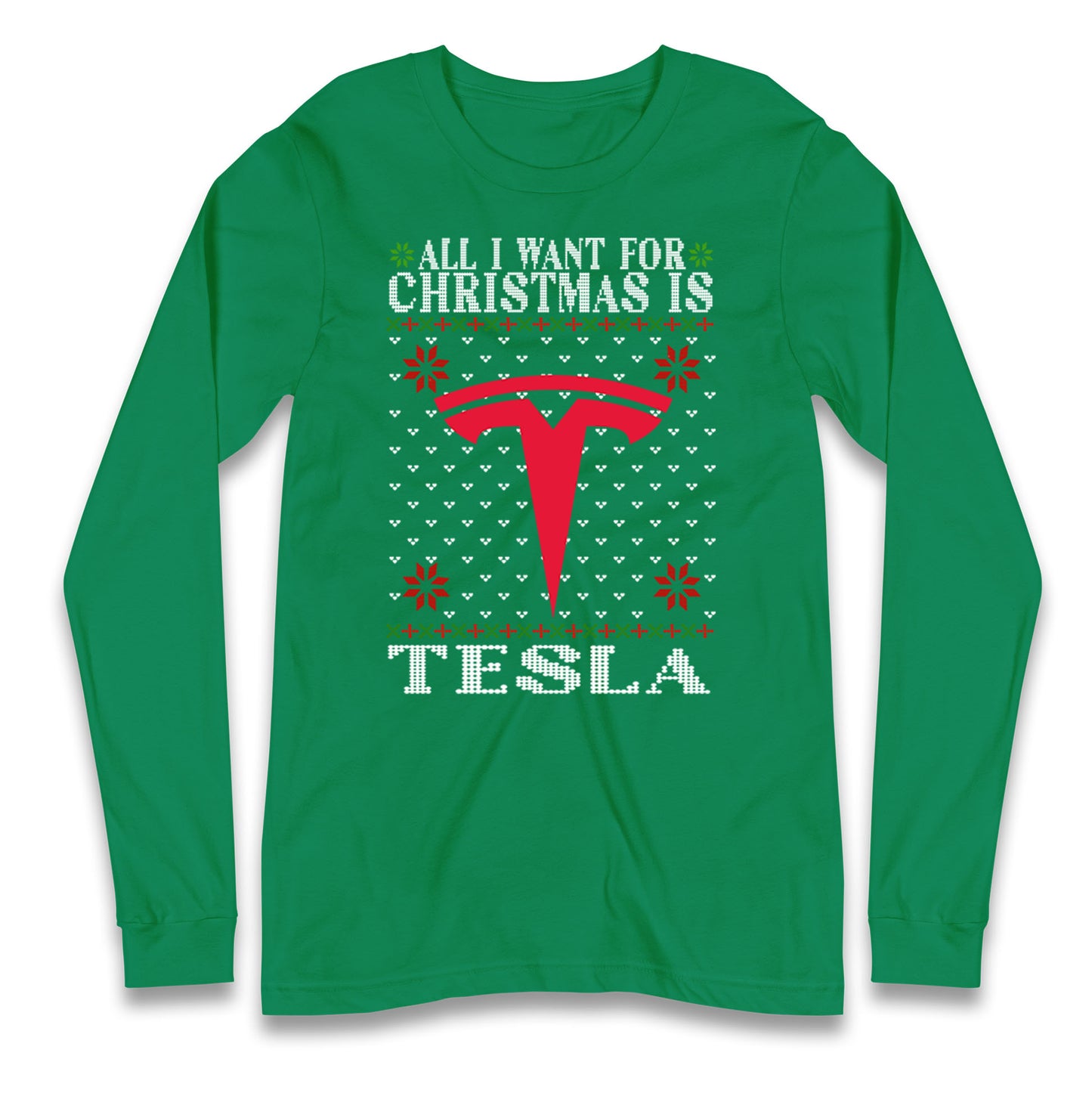 tesla christmas long sleeve t shirt