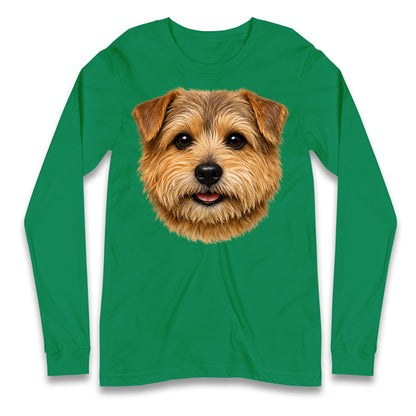 Norfolk Terrier Dog Face Longsleeve T Shirt 