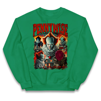 The Clown Pennywise Halloween Bootleg Kids Jumper