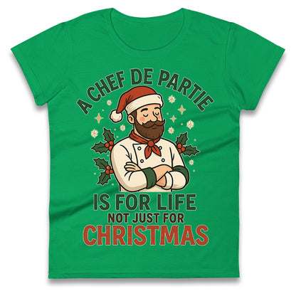 Chef De Partie Christmas Ladies T Shirt