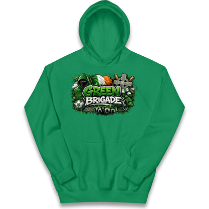 Celtic Green Brigade Football Kids Hoodie 