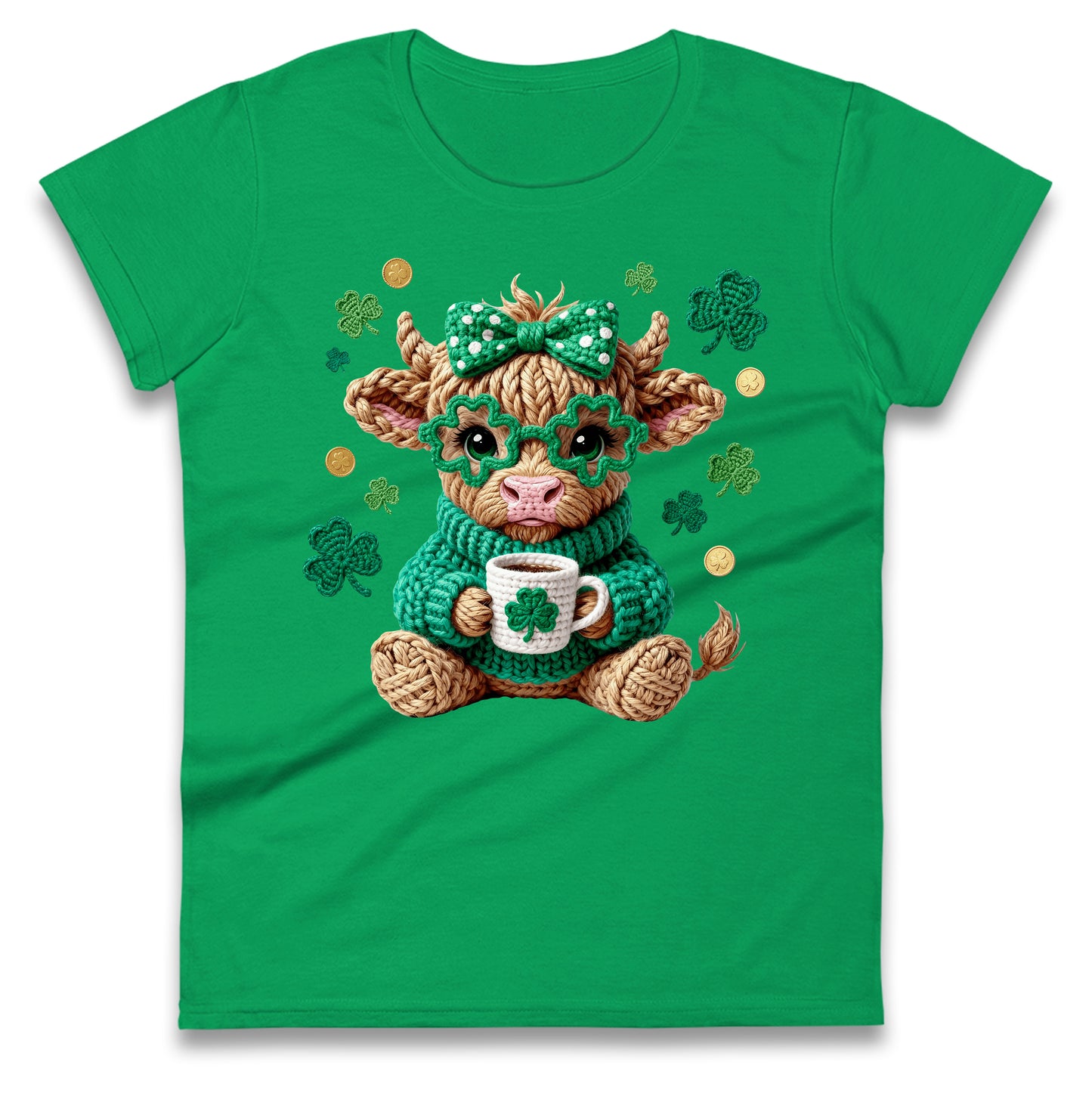 Cute Cow St Patrick Ladies T Shirt