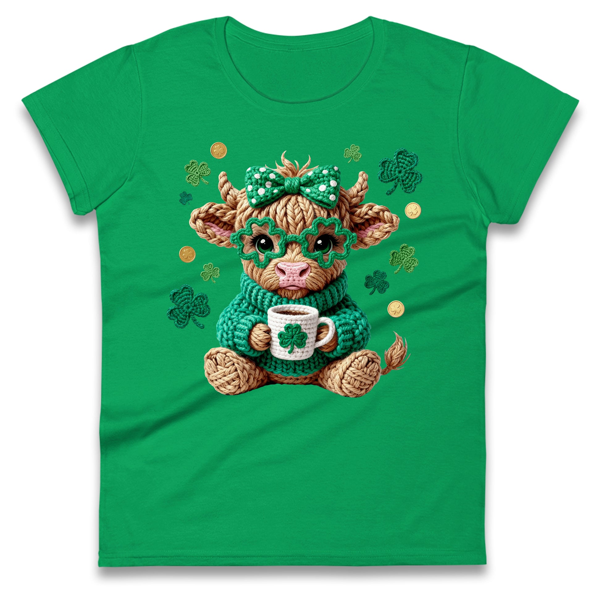 Cute Cow St Patrick Ladies T Shirt