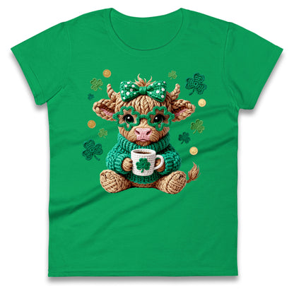 Cute Cow St Patrick Ladies T Shirt