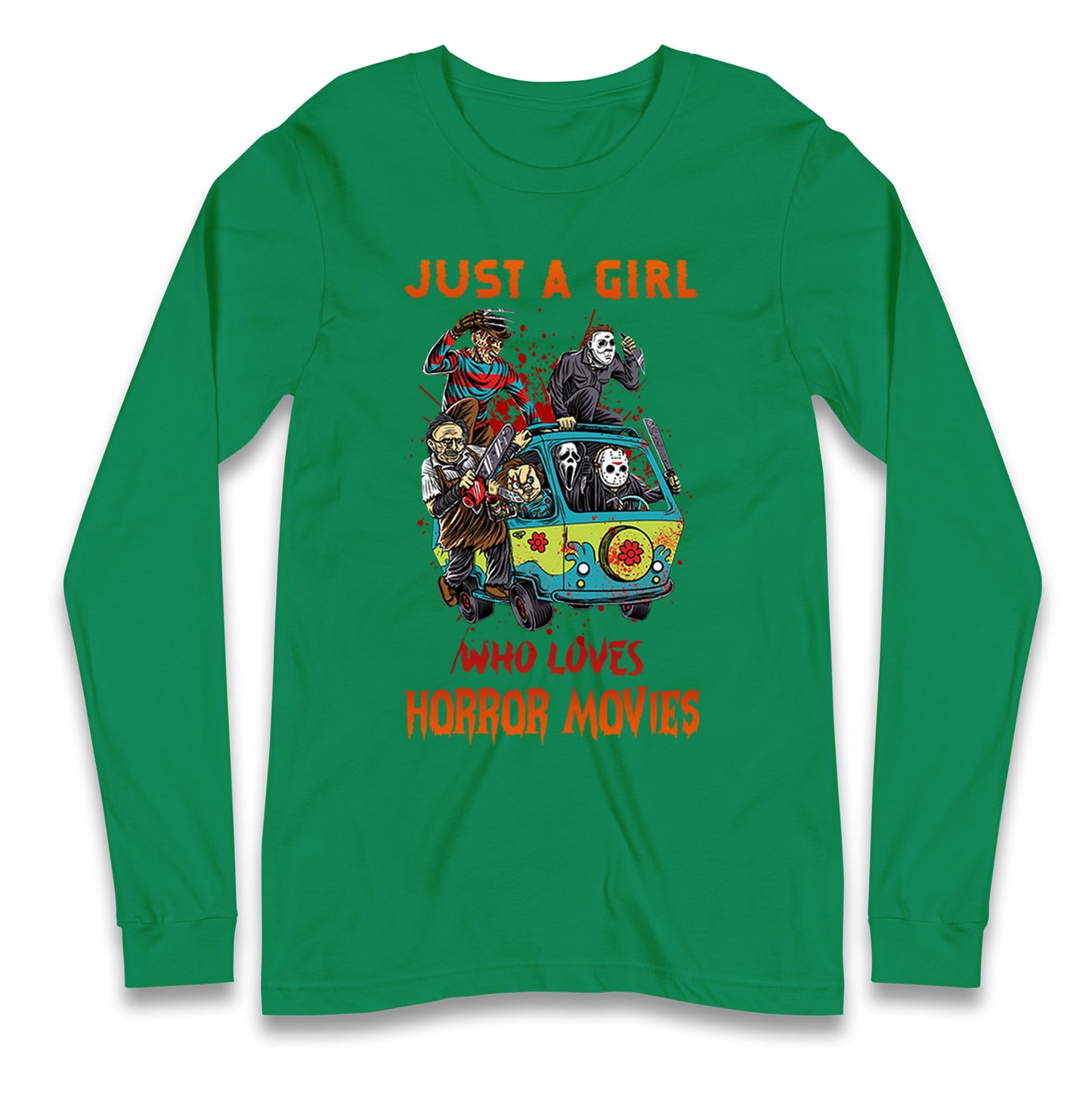Just A Girl Who Loves Horror Movies Halloween T Shirt
