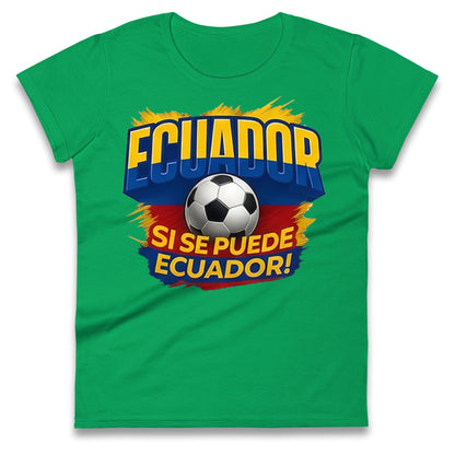 Ecuador Retro World Cup Ladies T Shirt