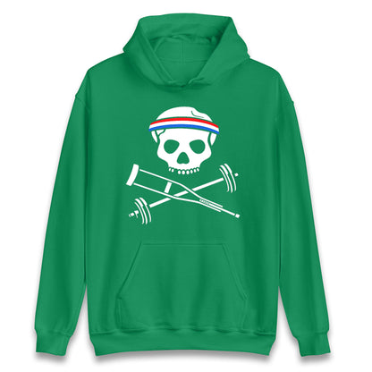 Johnny Knoxville Crutch Barbell and Bones Hoodie