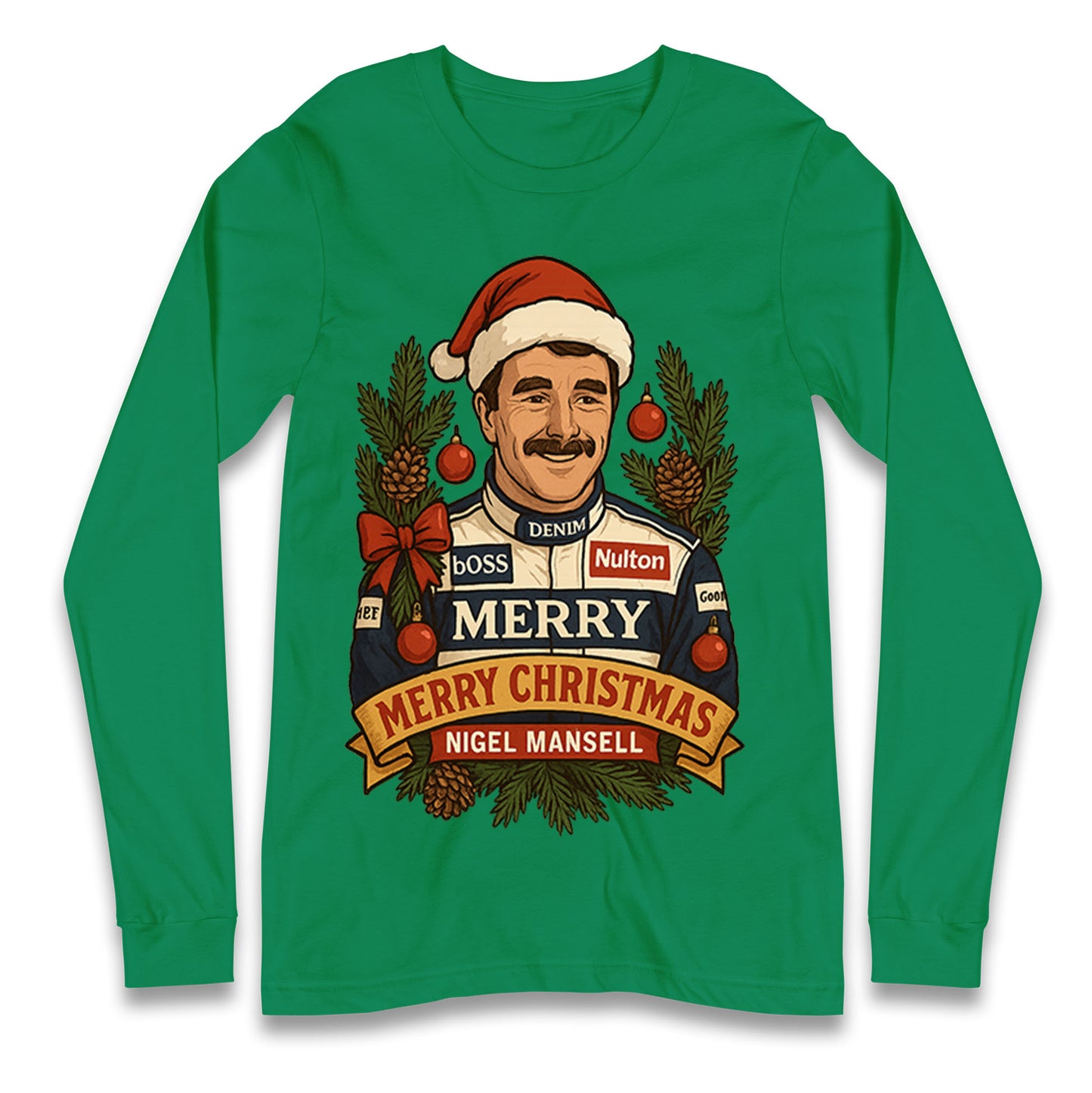 Nigel Mansell Christmas Longsleeve T Shirt