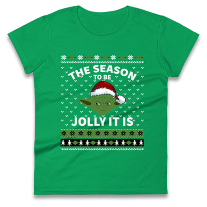 Yoda Christmas Ladies T Shirt