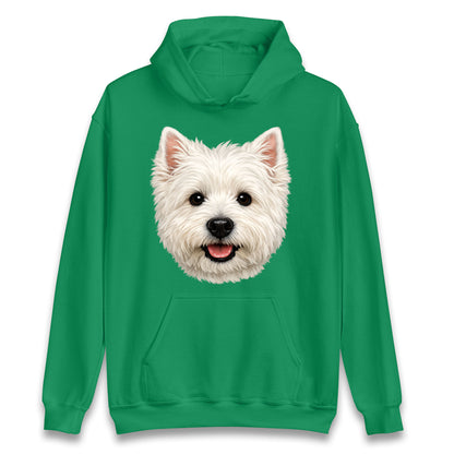 West Highland White Terrier Dog Face Hoodie