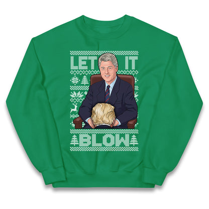 Let it Blow Donald Trump & Bill Clinton Christmas Kids Jumper