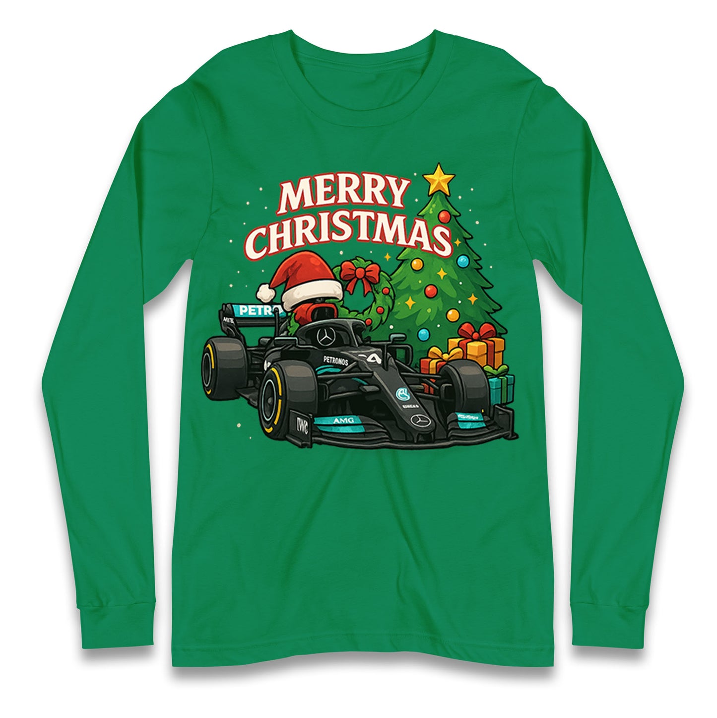 Mercedes F1 Christmas Long Sleeve Shirt