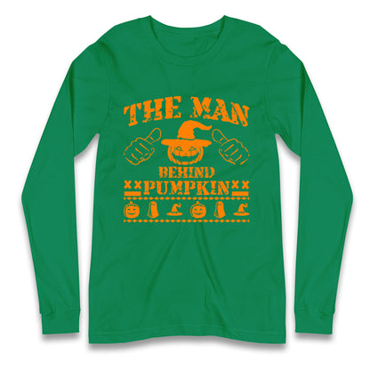 The Man Behind Pumpkin Halloween Long Sleeve T Shirt