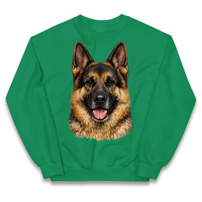 German Shepherd Dog Face Kids Jumper 