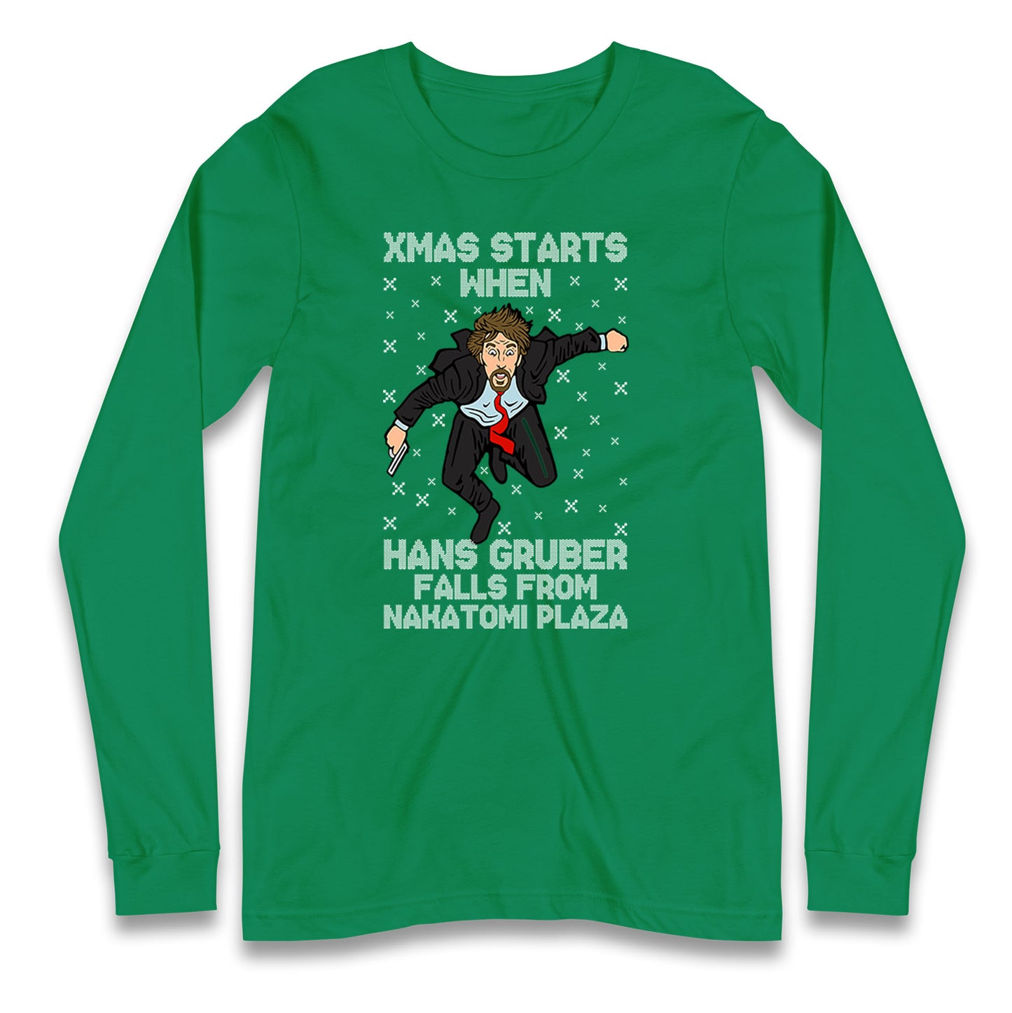 hans gruber falling long sleeve t shirt