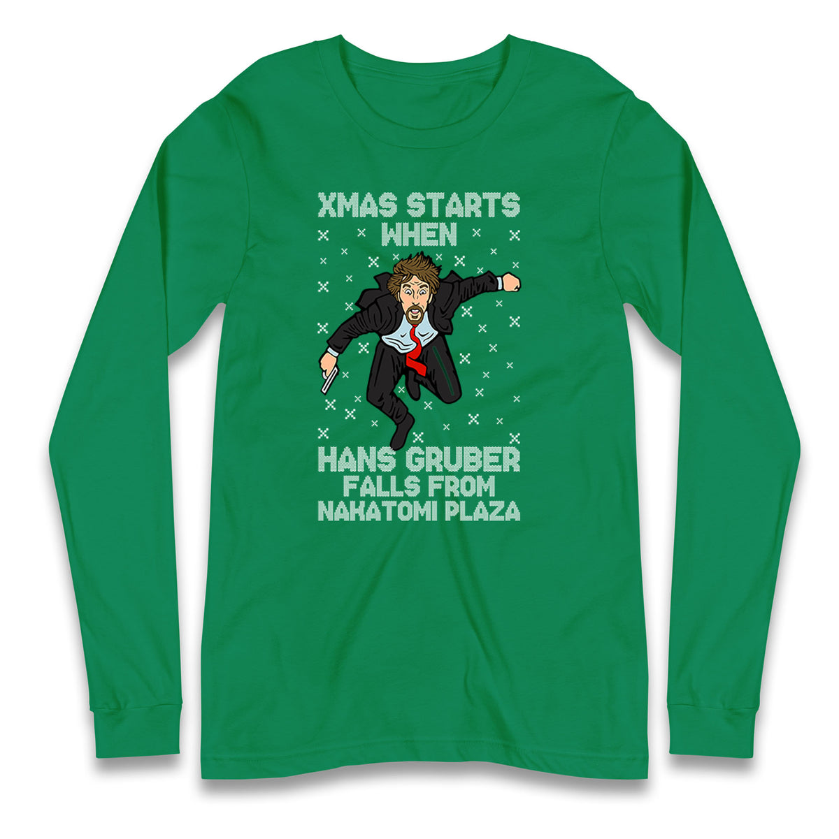 hans gruber falling long sleeve t shirt