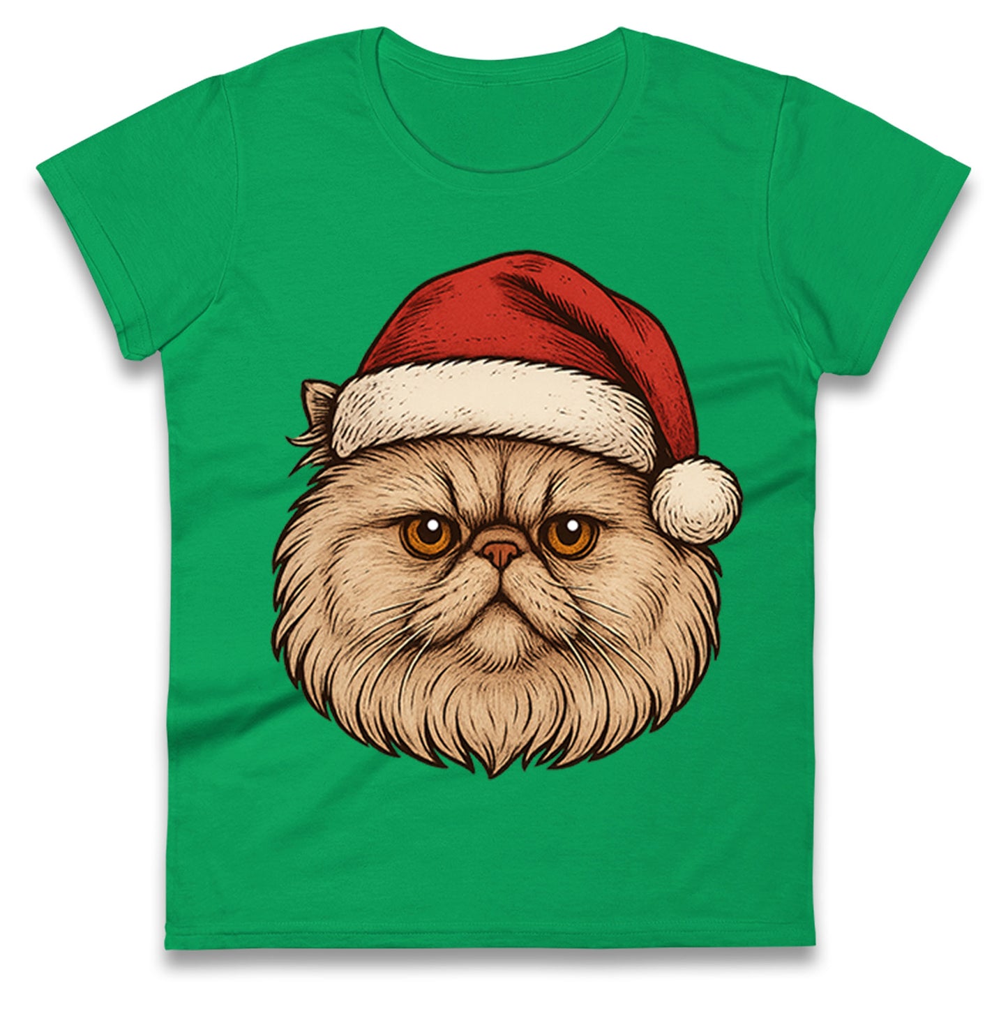 Persian Cat Christmas Ladies T Shirt