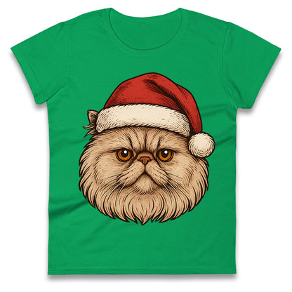 Persian Cat Christmas Ladies T Shirt