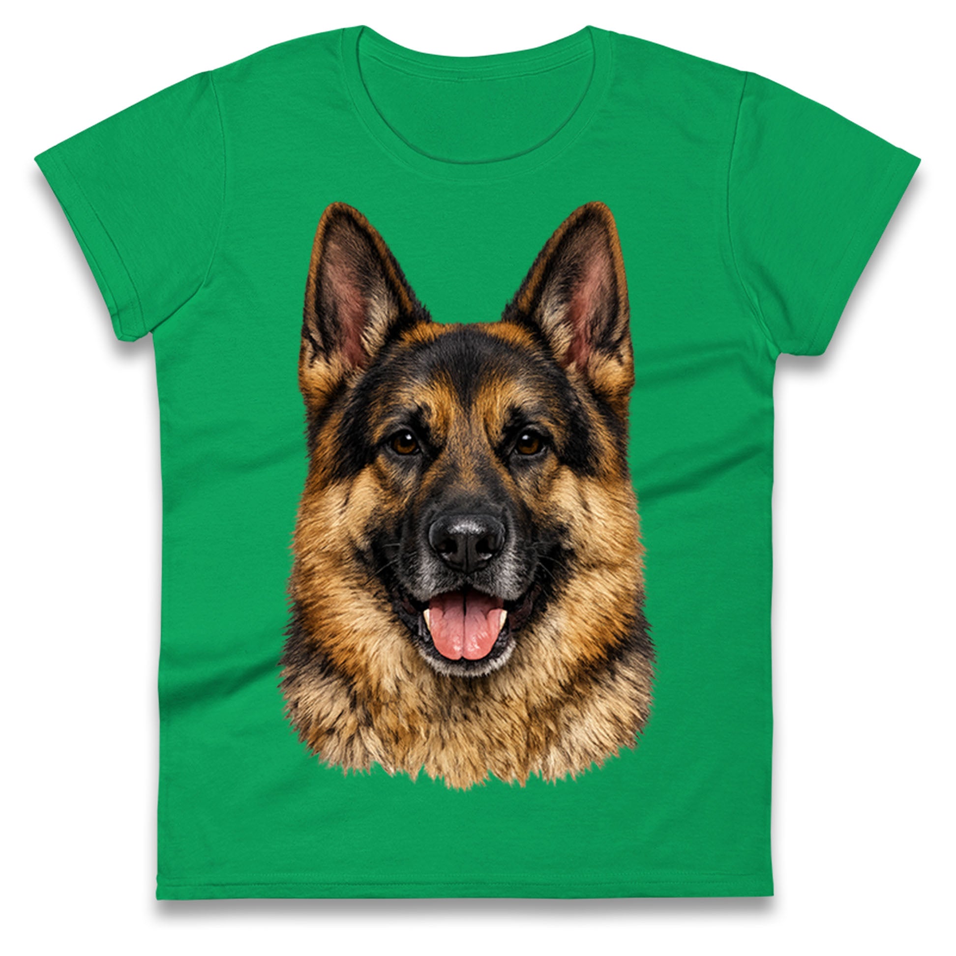 German Shepherd Dog Face Ladies T Shirt