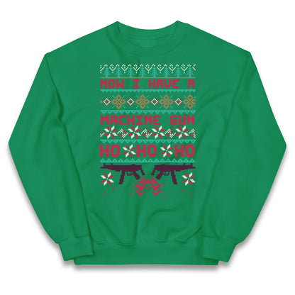 Now I Have A Machine Gun Christmas Kids Jumper