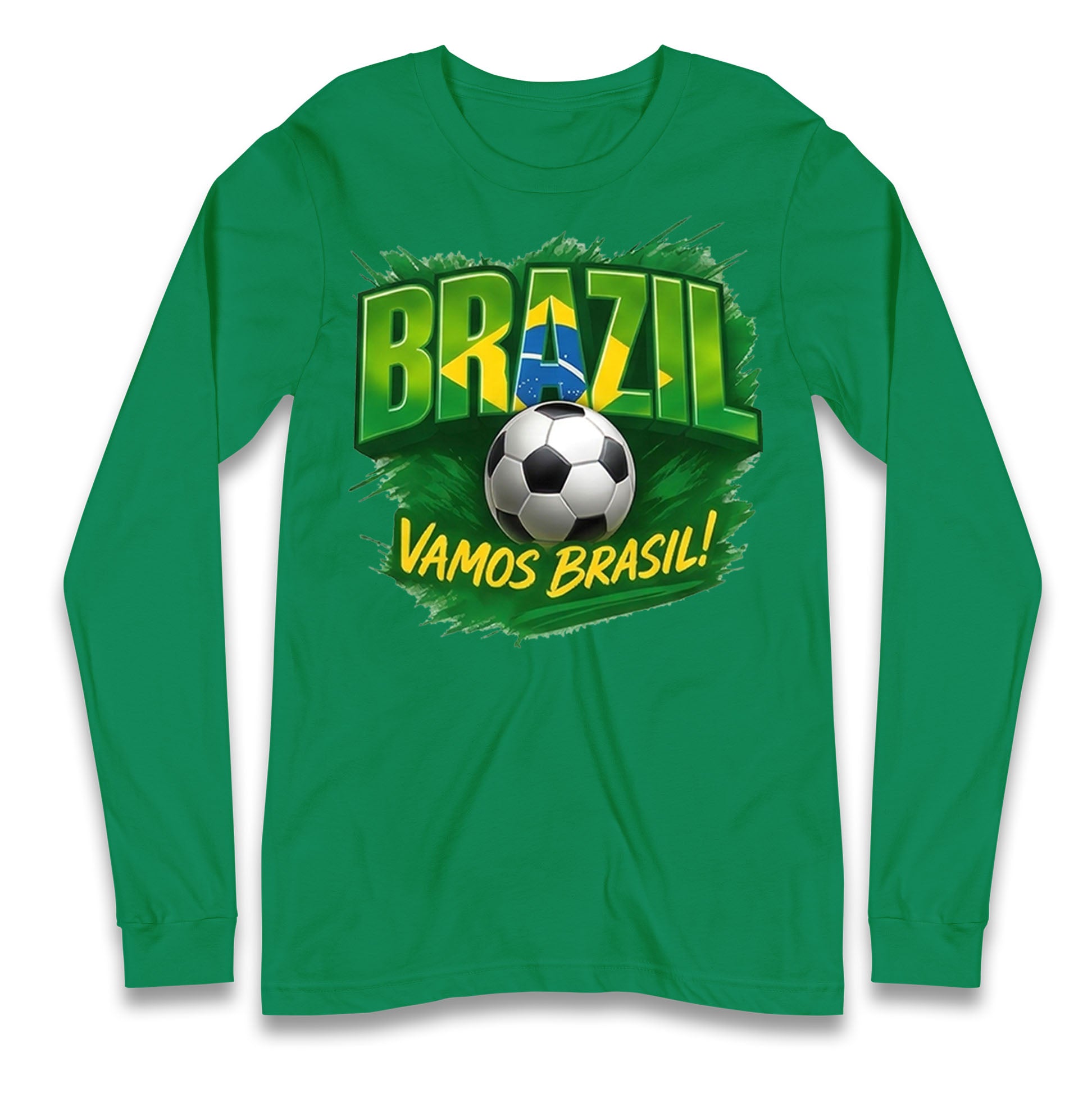Brazil Retro Football Longsleeve T Shirt 