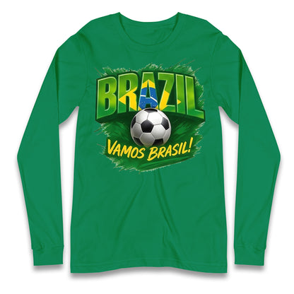 Brazil Retro Football Longsleeve T Shirt 