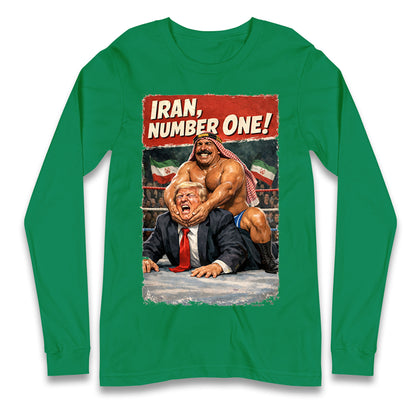 Donald Trump Iron Sheik Iran Wrestling Longsleeve T Shirt