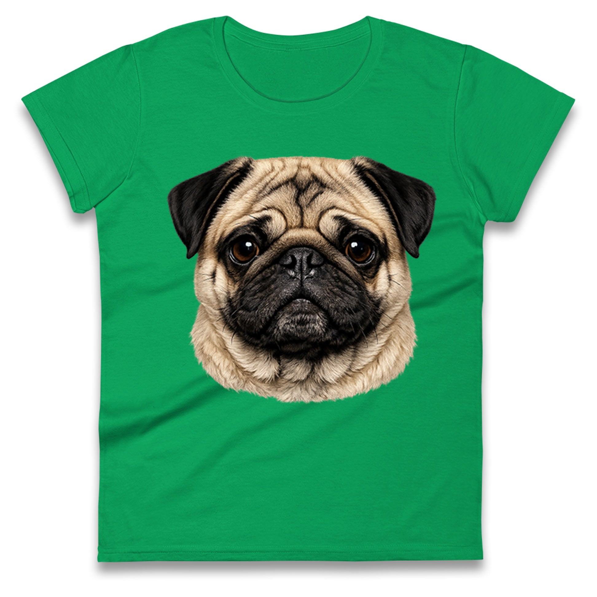 Pug Dog Face Ladies T Shirt