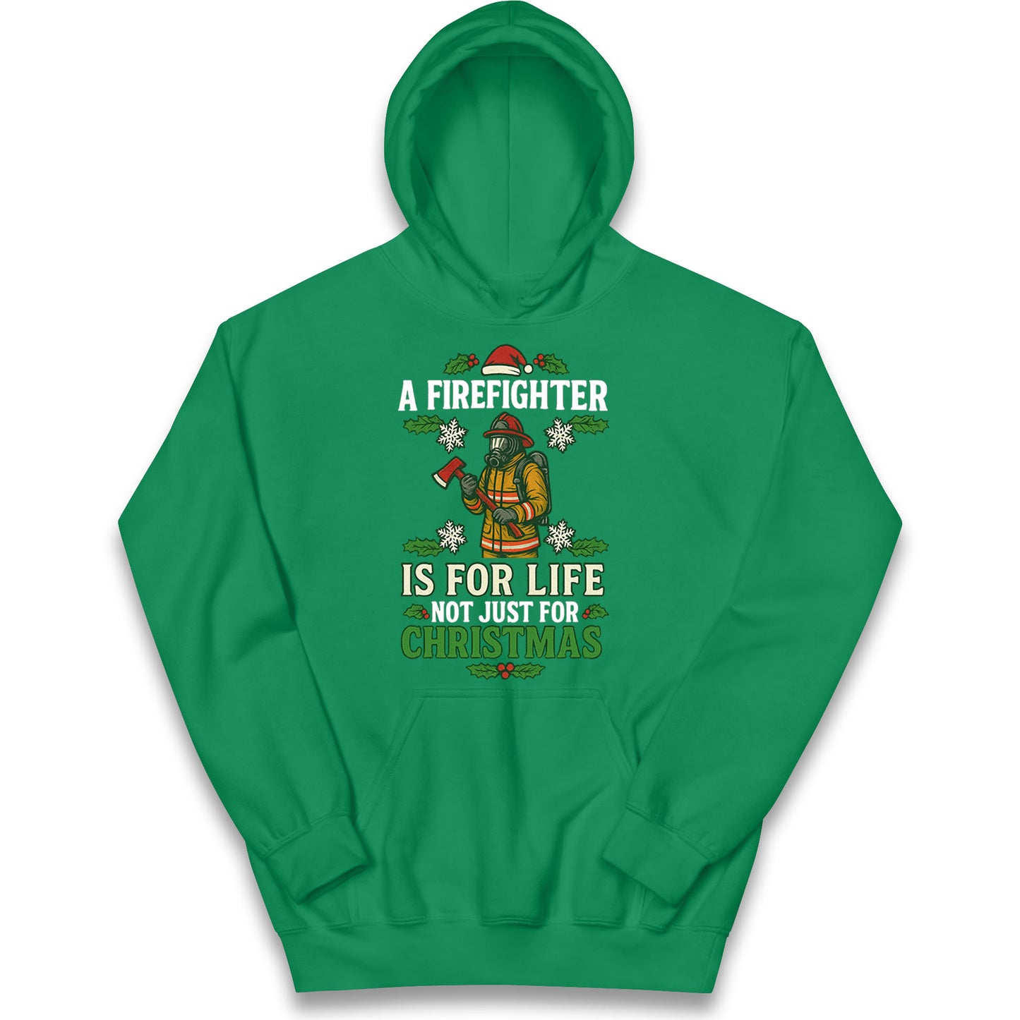 Firefighter Christmas Kids Hoodie