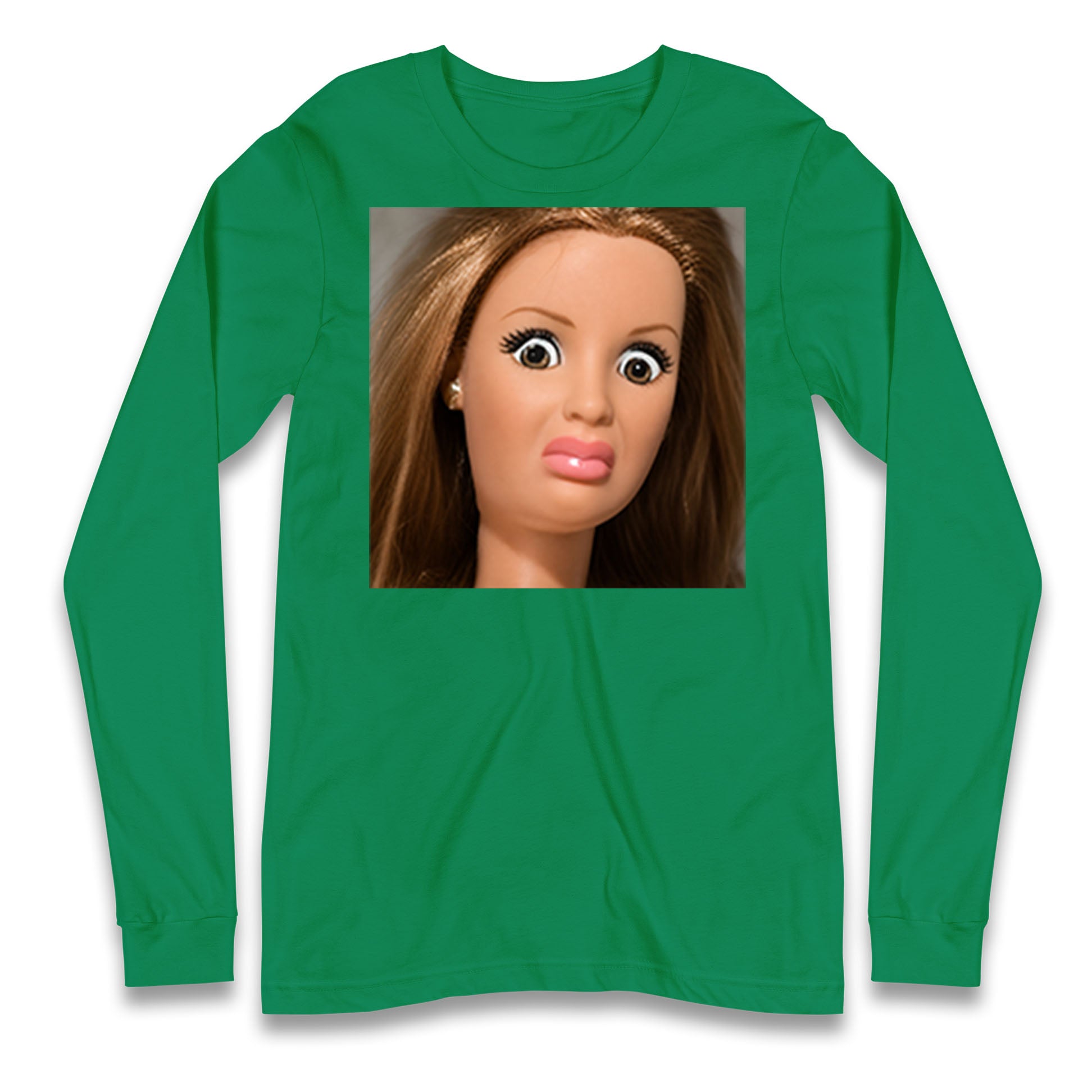 Funny Distressed Doll Face Meme Longsleeve T Shirt