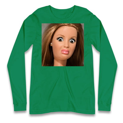 Funny Distressed Doll Face Meme Longsleeve T Shirt