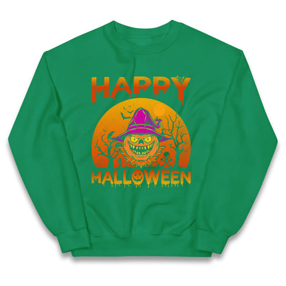 Happy Halloween Pumpkin Witch  Jumper
