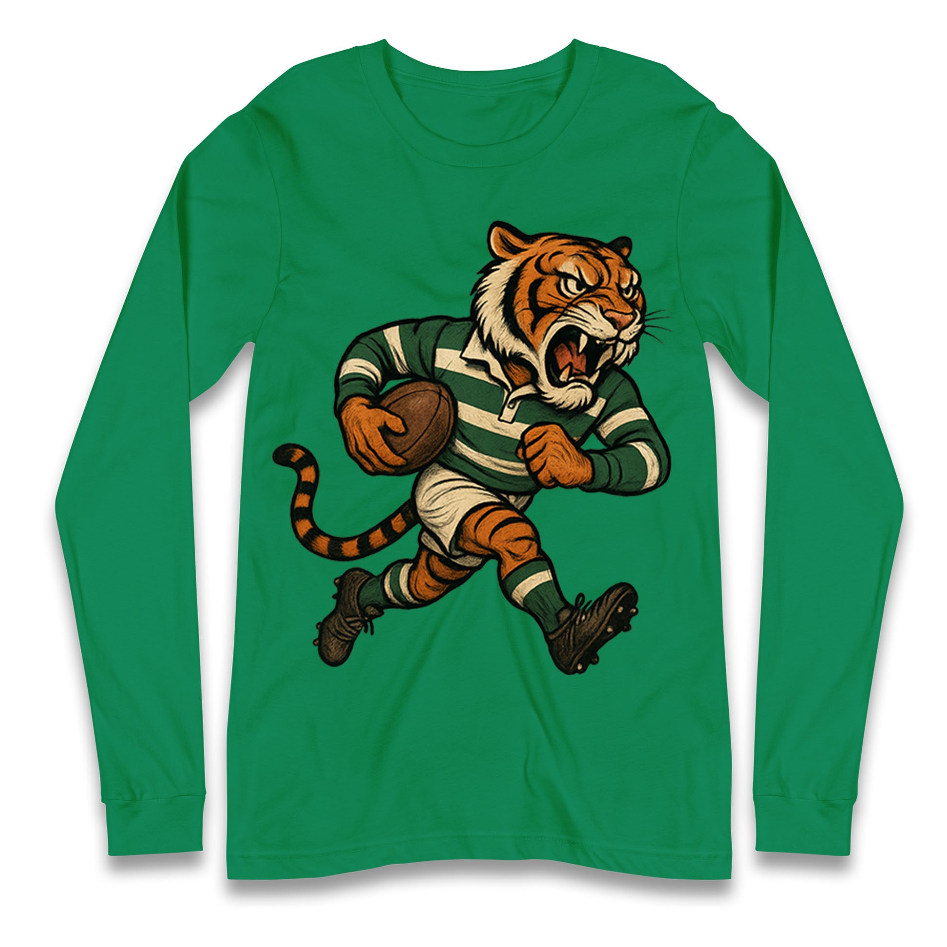 Retro Leicester Tigers Rugby Union Longsleeve T Shirt